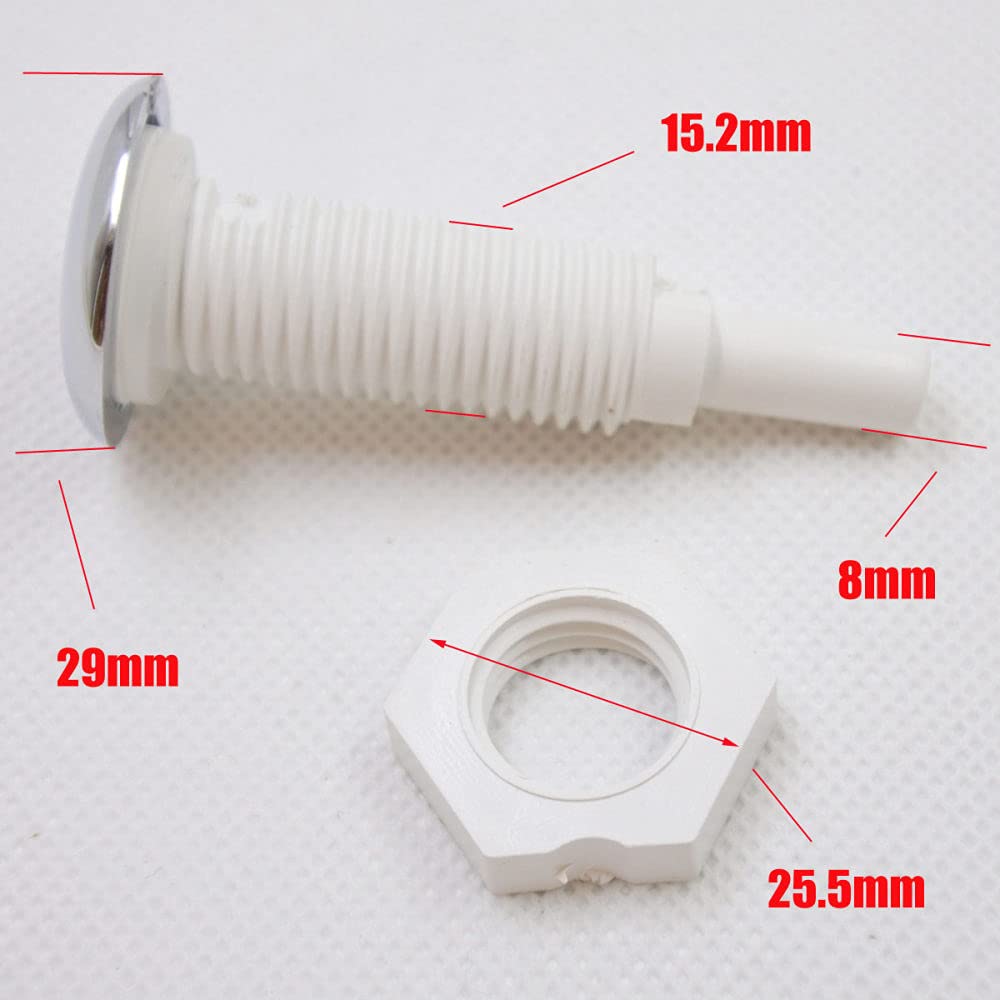 Material ABS de Chorro de Aire con Superficie cromada, Accesorios para bañera de Masaje, Boquilla de Dientes Rectos con Base Blanca, baño, H
