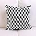 xiaoxong658 Taies d'oreillers Dh1316 Sofa Pillow Cushion Modern Living Room Black and White Simple Geometric Light Luxury Pillow Home Large Square back-45x45cm_Jane Black-Diamond Coussin décoratif
