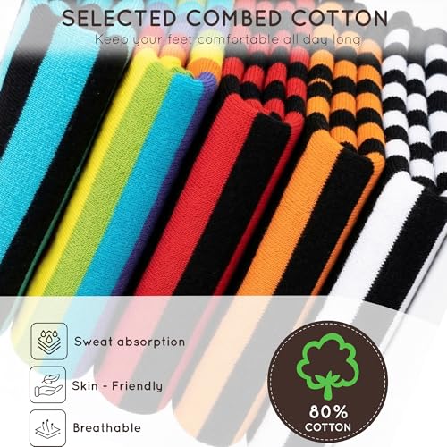 Image of Mysocks Unisex Over the Knee Socks | Stripe Design| Combed Cotton| Hand Linked Toe | Soft Latex Band