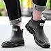 SPKFHD Men's fashionable rain boots - short-topped waterproof and slip-resistant boots - suitable for outdoor use or daily wear (Black,14)