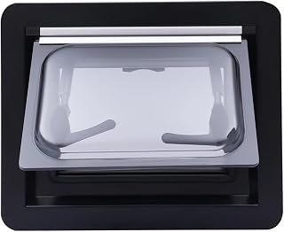 RV Window Replacement 350x280mm RV Trailer Caravan Side Ventilation Window, Aluminum Hinged Push-Out Design