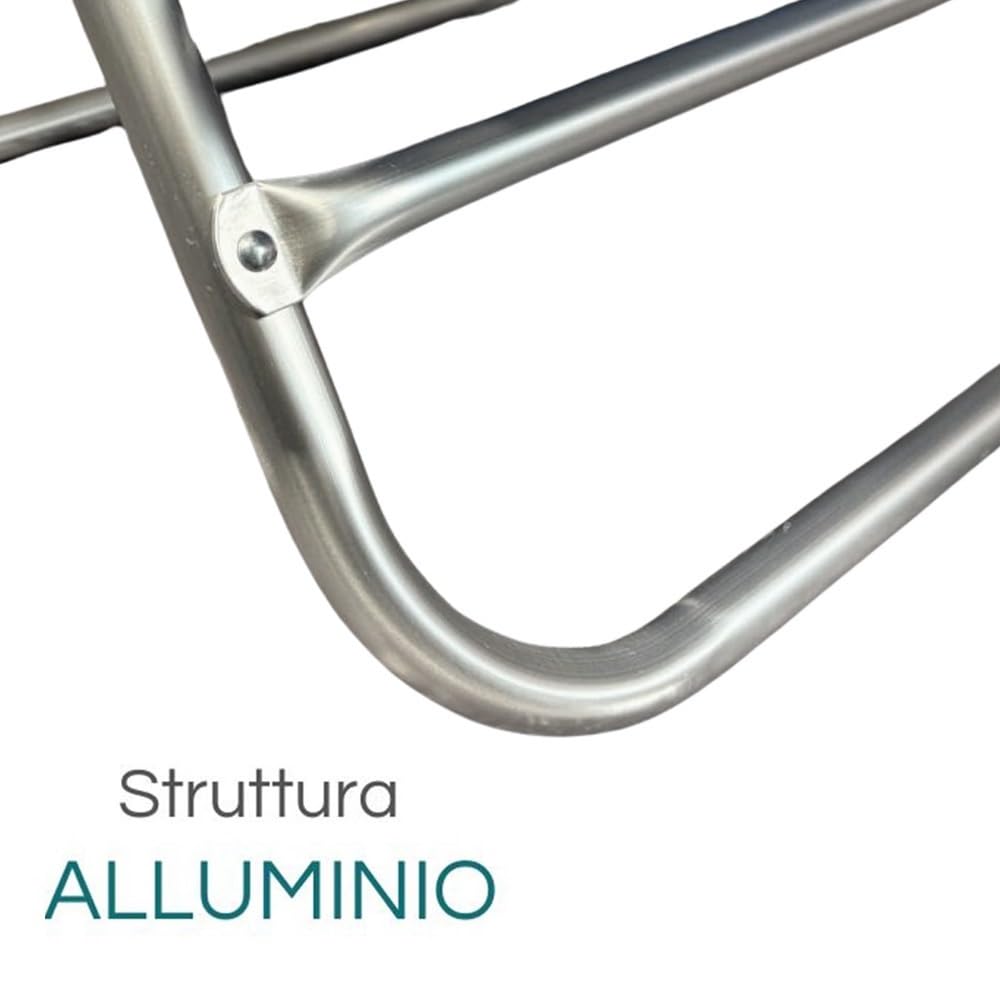 PALUPLUS Spiaggina Pieghevole con Braccioli, Misura 55x46x80 cm, Struttura Alluminio, Reclinabile in 7 Posizioni, Cuscino Poggiatesta, Sedia per Spiaggia, Piscina, Portata 100Kg -1771F (Blu)