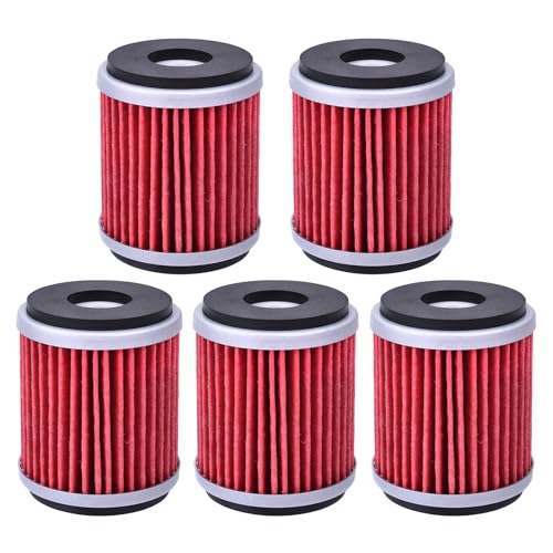5pcs HF141 Oil Filter for Yamaha YZ250F YZ 250 F 2003 2004 2005 2006 2007 2008 YZ450F WR450 YZ450 YZ250 WR250 YZF-R125 XT250, 1s7-e3440-00 5YP-E3440-00 5TA-13440-00