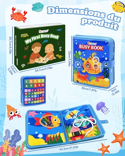 SAYHALO® Jouet Bebe 1 an Busy Board Montessori âge 1 an avec 6 Couches Planche, Jouet Enfant 1 2 3 4 Ans Jeux Montessori Jouets d'activité et de Développement, Cadeau Enfant 1 2 3 Ans – vue 2