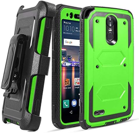 LG Stylo 3 Case,Stylo 3 Plus/Stylus 3 Phone Case w/[Built-in Screen Protector] [Kickstand] Swivel Belt Clip Full Body Rugged Holster Shockproof Heavy Duty Protective Case for Men/Women/Boys,Green