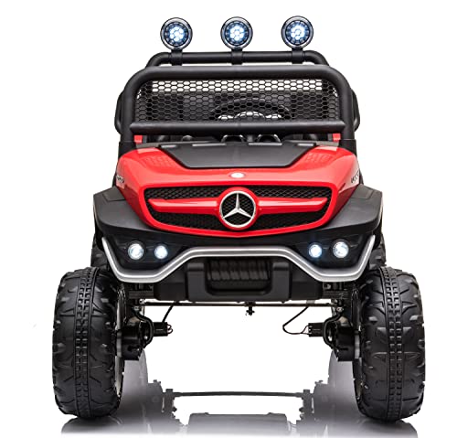 BabyCutes Elektroauto für Kinder, Mercedes Unimog 4 x 4 Motoren, leistungsstarker Akku 12 V, 10 Ah, EVA-Räder, Sitz 1… – Bild 3