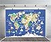 Kids World Map Photography Backdrops LFEEY 5x3ft Vinyl Cartoon Globe Animals on Earth for Education School Geography Continent Photo Background Studio Props