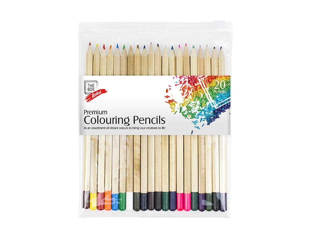 Premium Colouring Wood Pencils (17 cm) Pack of 20 - Durable & Assorted Vibrant Colors, Ideal for Artists, Students, Hobbyists, & More