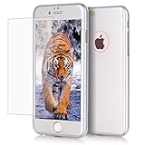 iPhone 7 Plus Case, AOKER Ultra-thin Full Body Coverage Hard Plastic Matte [Tempered Glass Screen Protector] 360 All Round Shockproof Hybrid Cover Skin for Apple iPhone 7 Plus 5.5 Inch (Silver)