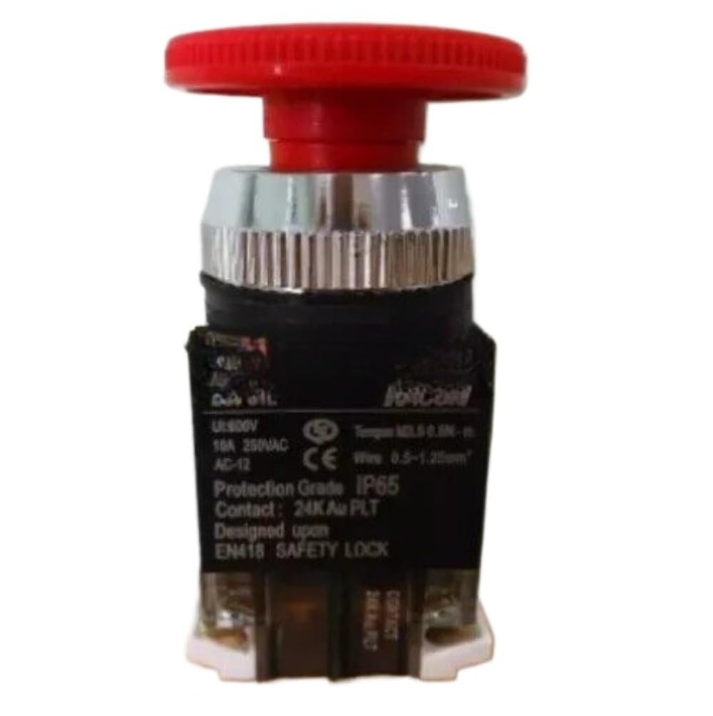 1-Piece B30-81L Emergency Stop Switch Button 10A 250V 600V IP65