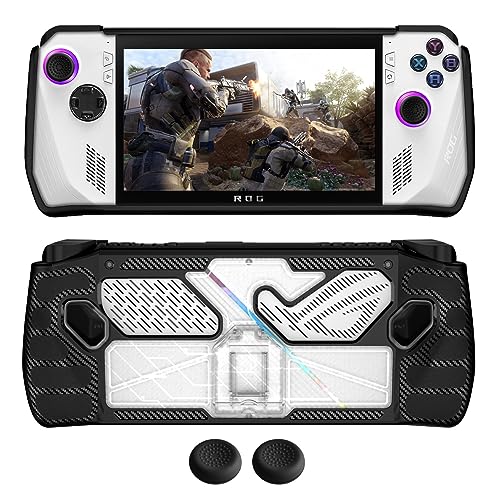 Protective Case for ASUS Rog Ally with Kickstand, TPU Protector Cover Skin with Foldable Stand, Anti-Scratch Case Accessories for Rog Ally Gaming Console, Black