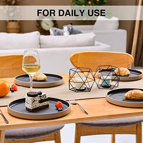Meicilin Handmade Ceramic Dinner Plates (Set Of 4), 10 Inch Black Porcelain Plates, Steak Dinner Plate, Kitchen Porcelain Serving Dishes For Salad, Pasta, Dessert, Microwave, And Dishwasher Safe #TOP6