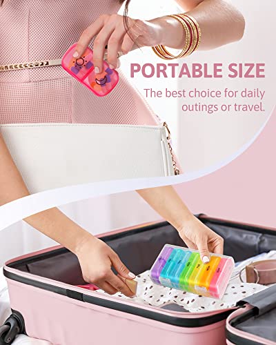 featy weekly pill organizer 2 times a day with same-side large opening for easy filling amp retrieving color tracking 7 day am pm pill box with large bpa free pill case for vitamins fish oils clear