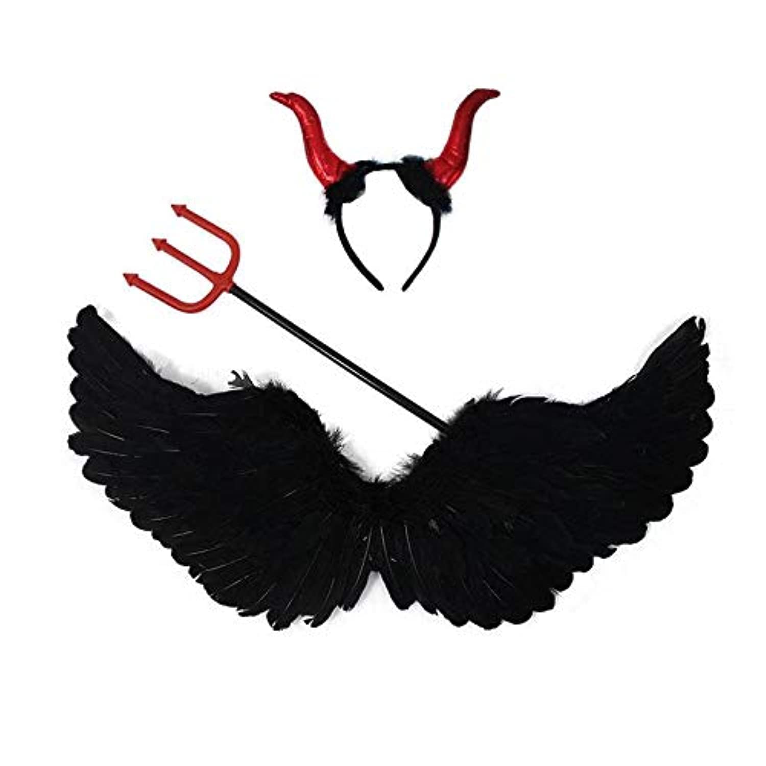 Kids Halloween Feather Fairy Angel Cos Demon Performance Props Wings Fancy Dress Up Costume Halloween Festive Party Supplies (100-150CM)