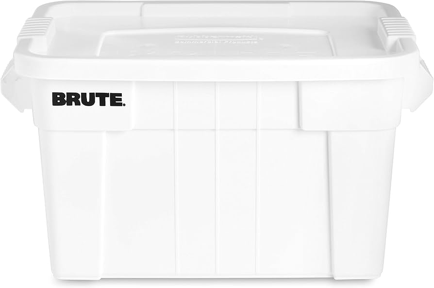 Rubbermaid Commercial Products Brute 20 GAL Tote with LID, White