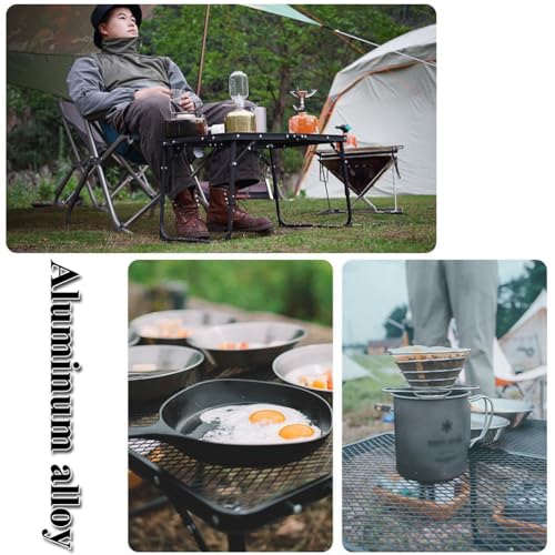 Lekki przenośny aluminiowy stół składany – regulowana wysokość konstrukcja kaktowa na kempingowe grille i imprezy na świeżym powietrzu - idealny do wędrówek z plecakiem i podróży