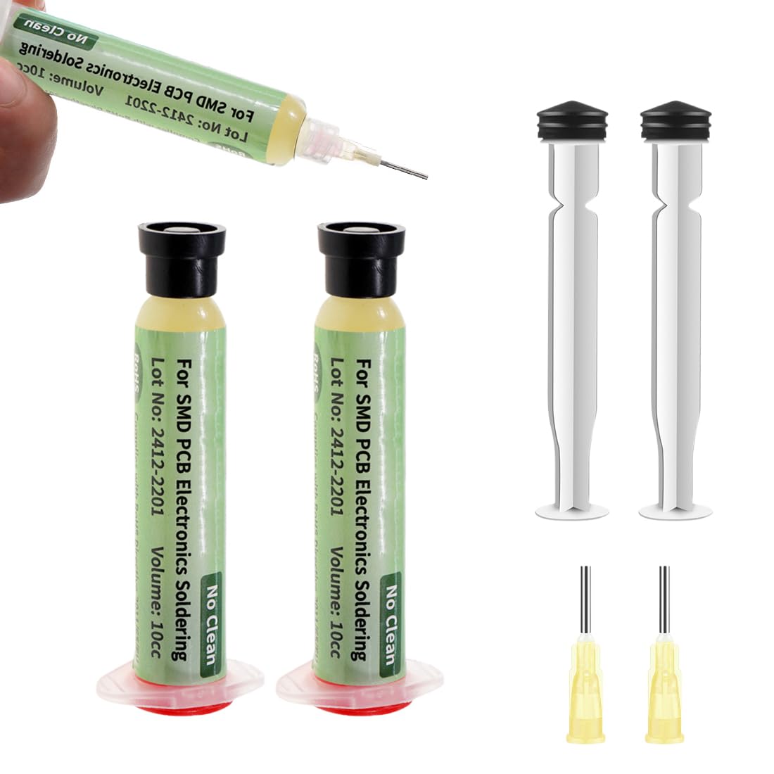 YAYNO 2 unidades Estaño para soldar electrónica sin plomo Flux para soldar estaño YF-RMA-223 Pasta soldar estaño Pasta de Soldadura sin Plomo de Jeringa Pasta de soldadura para BGA PCB SMD