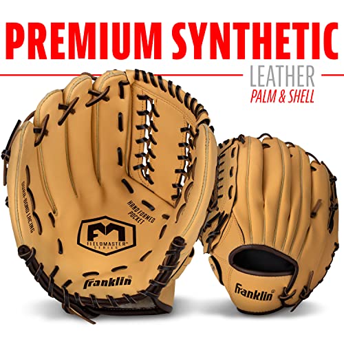 image for Franklin Sports Baseball + Softball Glove - Field Master Baseball + So