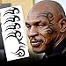 FashionTats Mike Tyson Tribal Design Temporary Tattoos (4-Pack) | Plus BONUS Tiger & Bachelor Tattoos | Skin Safe | MADE IN THE USA | Removable