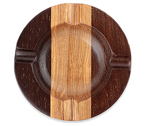 Wooden Ashtrays Black Glossy Cigar Rest for Men and Women Covered Ashtray Decor Home, Desktop, Office,Table, Patio, Bar â€“ Cigar Accessories Gift Set for Men and Women - Cigar Ashtrays for Men Luxury (Mosaic Wood Ashtray)