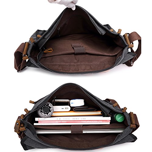 Canvas Messenger Bag Briefcase Bookbag Satchel Shoulder Crossbody Sling Working Bags - Thumbnail 6
