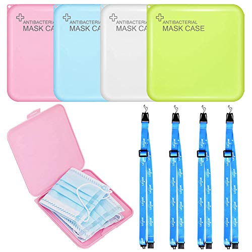 LETOUR 4 peças portátil de armazenamento de máscaras, caixa de armazenamento de máscaras, antipoeira para prevenção da contaminação de máscaras
