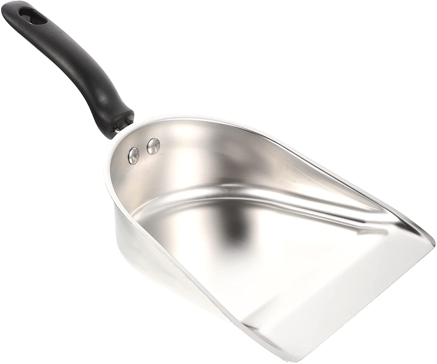 AKAZI Edelstahl-Schaufel Edelstahl-Mehl-Schaufel mit flachem Boden, Eiswürfel, Pulver, Scooper, Milch, Teegeschäft, Metall-Eisschaufel für Eismaschine, Küche, Bar, Schaufel, Kinder-Multitool