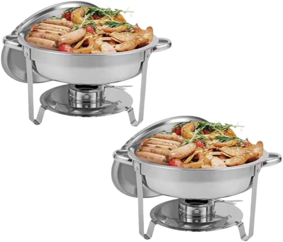 AIZYR Chafing Dishes for Buffet, Chafing Dish Full Set with Lid Round Chafer Food Warmers for Parties Buffets Banquet Weddings