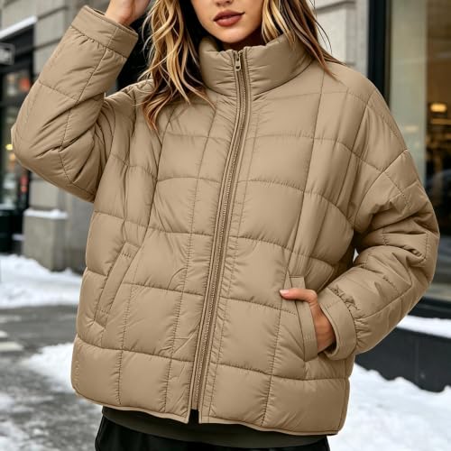 fartey Packable Puffer Jacket Women Quilted Coat Stand Collar Winter Jacket - image 3
