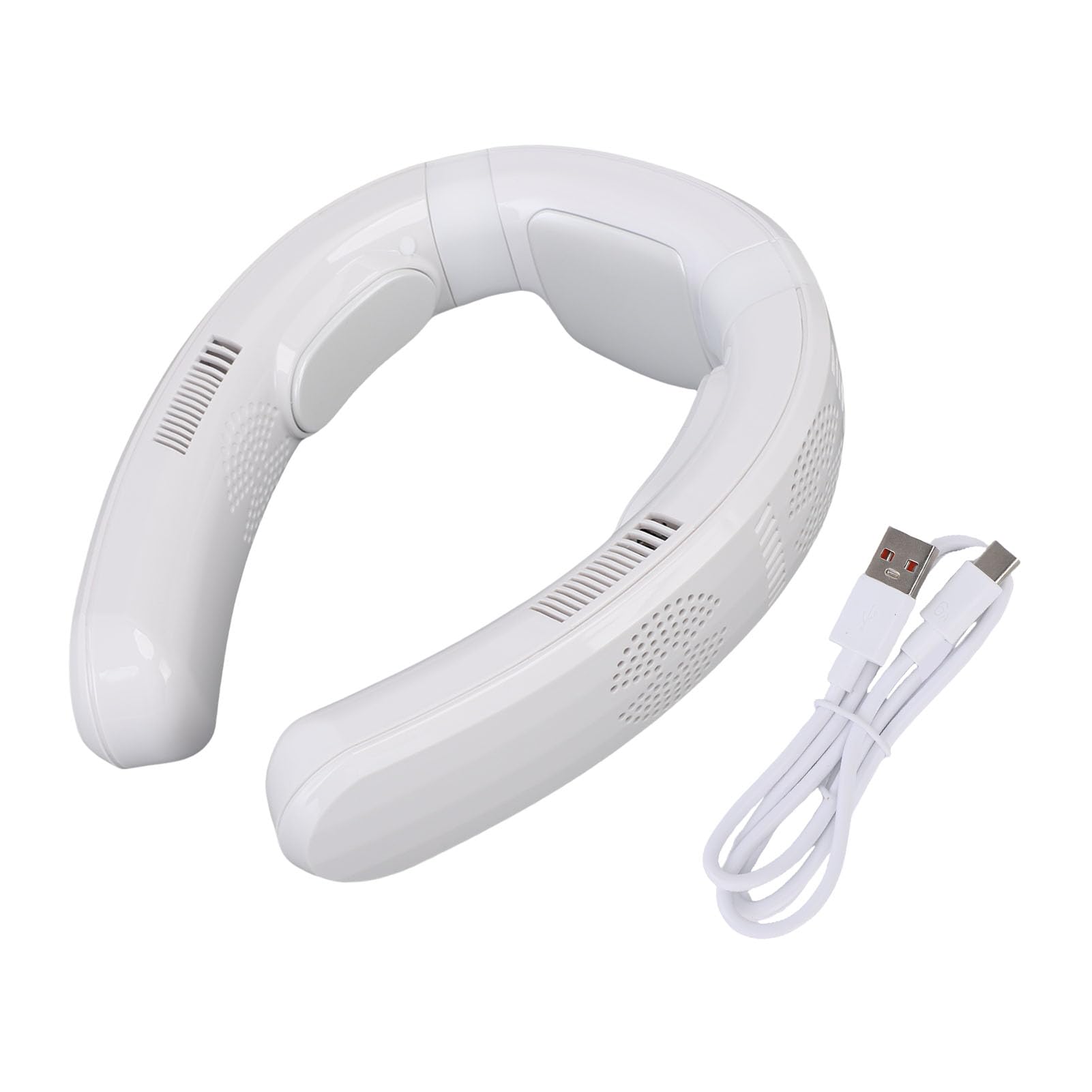 Tragbarer Nackenventilator, 360°-Kühlung, 10.000 MAh, Wiederaufladbare Klimaanlage, Persönlicher Ventilator, 3 Geschwindigkeiten, Kühlung und Heizung, Dual-Use-Ventilator ohne Flügel, Ideal