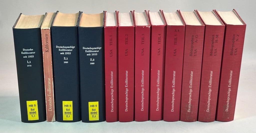 Deutschsprachige Exilliteratur seit 1933. Band 1/1 u. 1/2: Kalifornien; 2/1 u. 2/2: New York; 3/1 - 3/5: USA und 4/1 - 4/3: Bibliographien USA. 12 Bände.