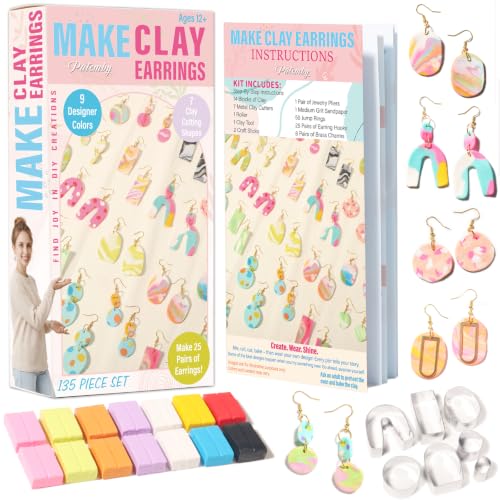 Patemby 135Pcs Clay Earring Jewelry Making Kit for Art Crafts Teen Adults
