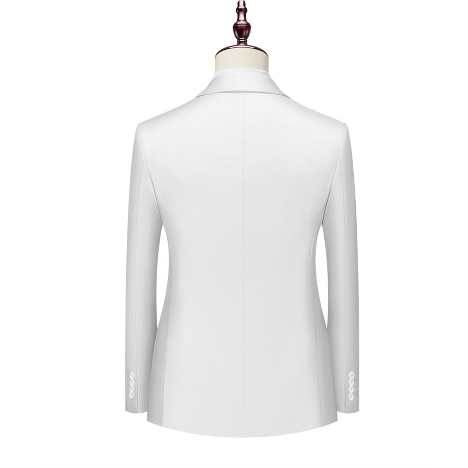 Traje de Negocios Cruzado para Hombre, Corte Entallado, Estilo Deportivo, Chaqueta con Solapa de Muesca y Botones Dorados.