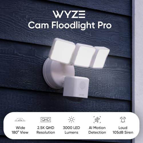 WYZE Floodlight Camera Pro, 2.5K HD Outdoor Security Camera 3000-Lumen LEDs - image 2