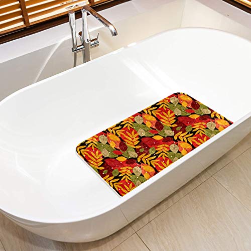 Alfombrilla de ducha suave con diseño otoñal para decorar y asegurar el baño de los niños 6