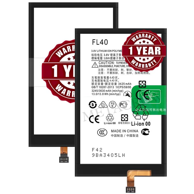 Image of Original FL40 Battery Compatible with Motorola Moto X Play (XT1562, XT1563, XT1564), Moto X Play Dual SIM (XT1563) - (3630mAh) - 1 Year Warranty BC46
