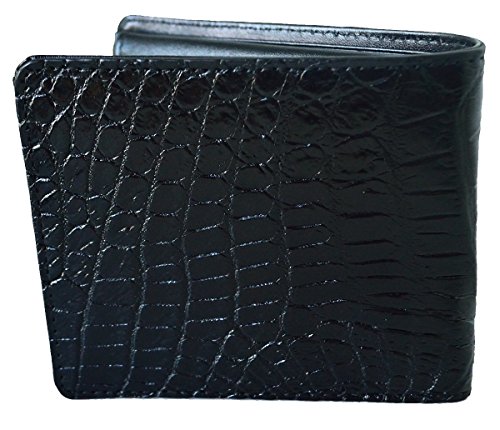 Men's Bifold Belly Leather Wallet (Black)2