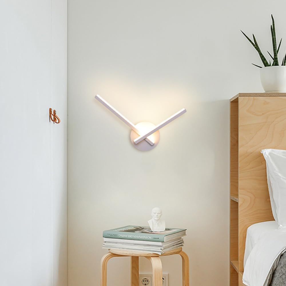 Modern LED Energy-Efficient Wall Sconces European 10W Hardwired LED Wall Lighting Fixtures Interior Decor Wall Lamp White Iron Art Body+Acrylic Shade Wall Lamp for Bedroom Living Room Hallway
