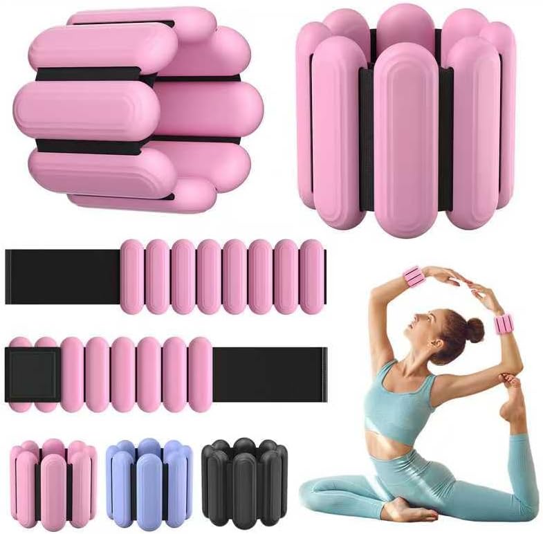 Pesas de muñeca y tobillo para mujer, juego de 2 pesas fuertes para brazos y piernas (1 libra cada una), pesas de tobillo ajustables para caminar,