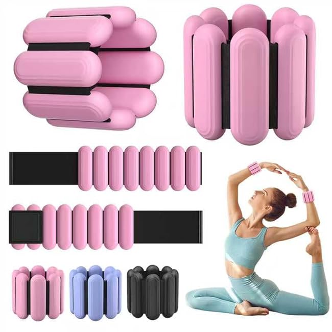Wrist & Ankle Weights for Women, Wearable Strong Arm & Leg Weights Set of 2(1Lbs Each), Adjustable Ankle Weights for Walking, Yoga, Dance, Barre,Gym,Exercise,Pilates,Walking Running