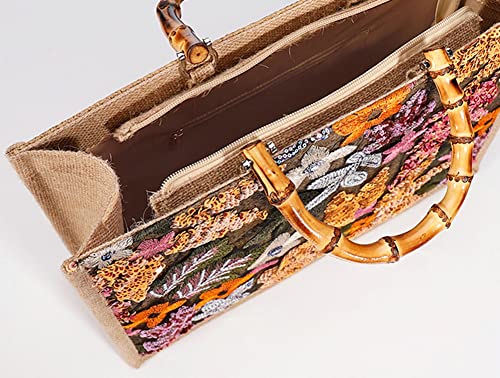 Bolsas de paja para mujer tejidas a mano miniatura 4
