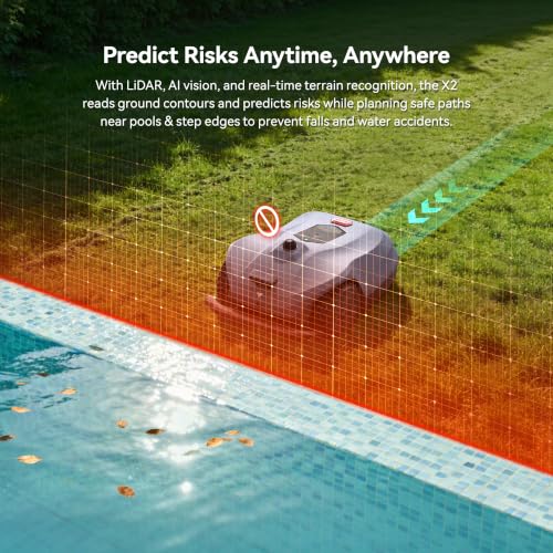 Image of Neomow X2 Pro Auto-Mapping Robot Lawn Mower, Perimeter Wire Free for 1.5 Acres, 360 3D LiDAR + Triple Vision AI Obstacle Avoidance, No RTK Antenna, IPX6, 4G App Control, GPS Anti-Theft, 17.5Ah