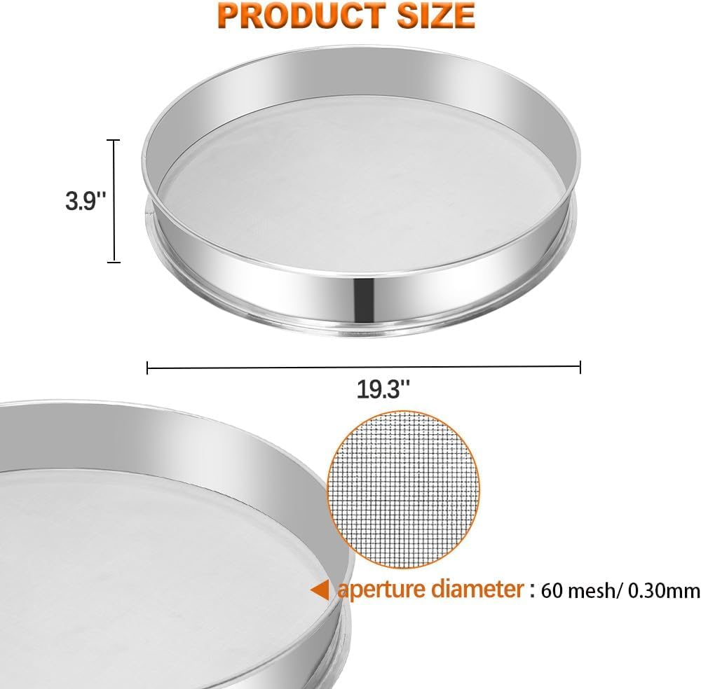 Sidasu Tamis vibrant en maille en acier inoxydable 60 mailles pour machine à tamis automatique de 49,6 cm de diamètre
