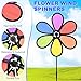M METERXITY 1-Pack Flower Wind Spinners, 26.8 Inch Cloth Lawn Pinwheels Outdoor Windmills for Party Decorations/Yard/Garden, Flower Pinwheels Toys [Rainbow]