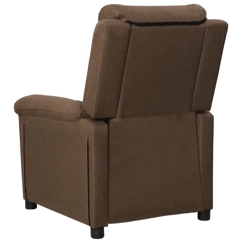 vidaXL Sillón Reclinable Silla Sofá Asiento Butaca Orejero Relax Reposapiés Ajustable Sala de Estar Salón Oficina Muebles de Tela Marrón