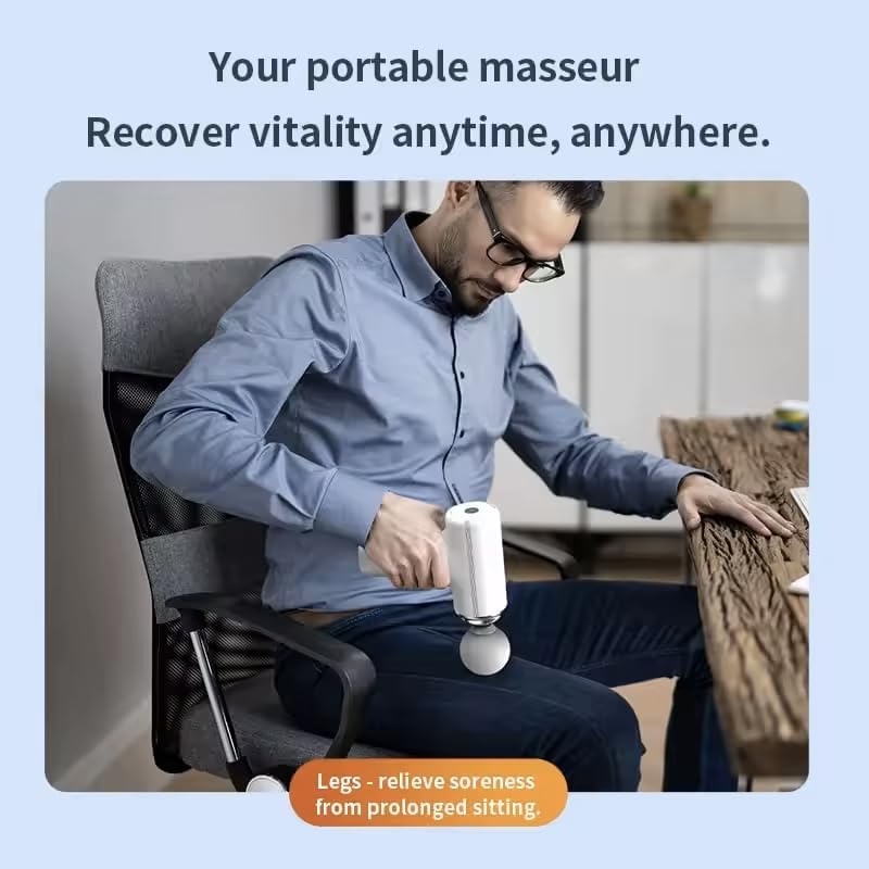Image of Mini Gun Massager Machine for Pain Relief - Body, Neck, Shoulders, Back, Arms & Feet Massager- 6 Speed Settings -7 Type C Charging for Muscle Pain Relief