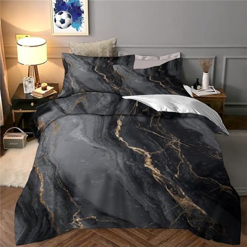 Housse de couette effet marbre 3D super douce en microfibre luxe