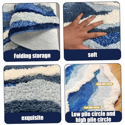 Tapis à microfibre océan absorbant à séchage rapide et antidérapant pour douche
