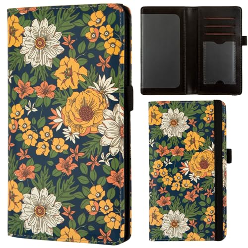 Image of checkbook cover,Checkbook Cover for Duplicate Checks,RFID Checkbook Register Cute Wallet women Men Credit Card Holder (Green Flower)