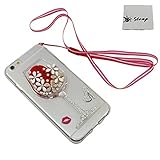 STONG Luxury Glitter Shiny 3D Colorful Diamond Crystal Flowing Colorful Liquid Glass Clear Back Soft Cover Case For Iphone (Red Wine, iphone 6)